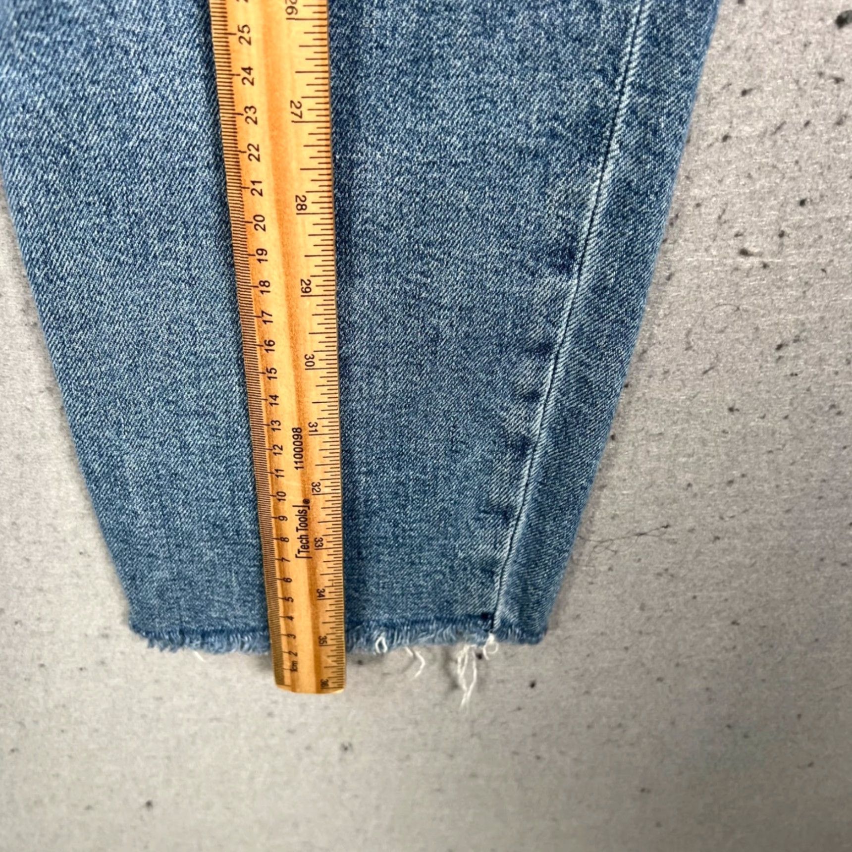 RE/DONE Re/Done Originals Womens Jeans 27 Distressed Straight Leg Denim w/ Raw Hem 5-Pocket 90s Vintage Style Womens Size 27" / US 4 / IT 40 - 6 Thumbnail