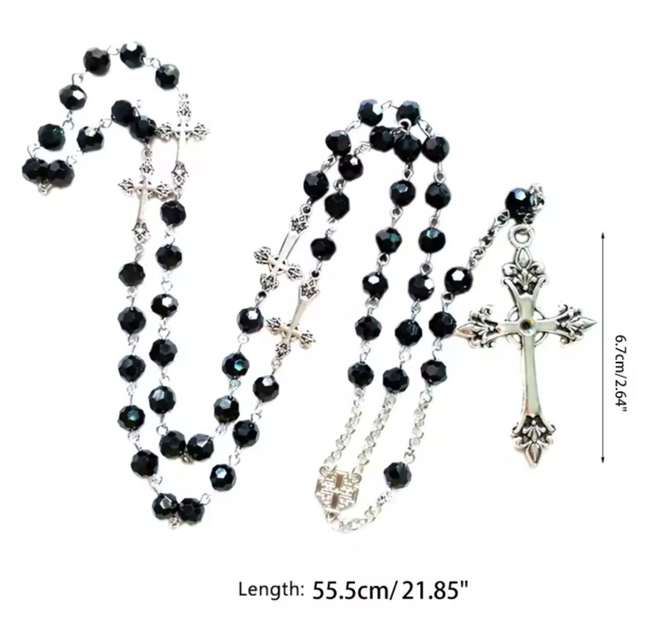 Jewelry Black Crystal Rosary Necklace Size ONE SIZE - 4 Thumbnail