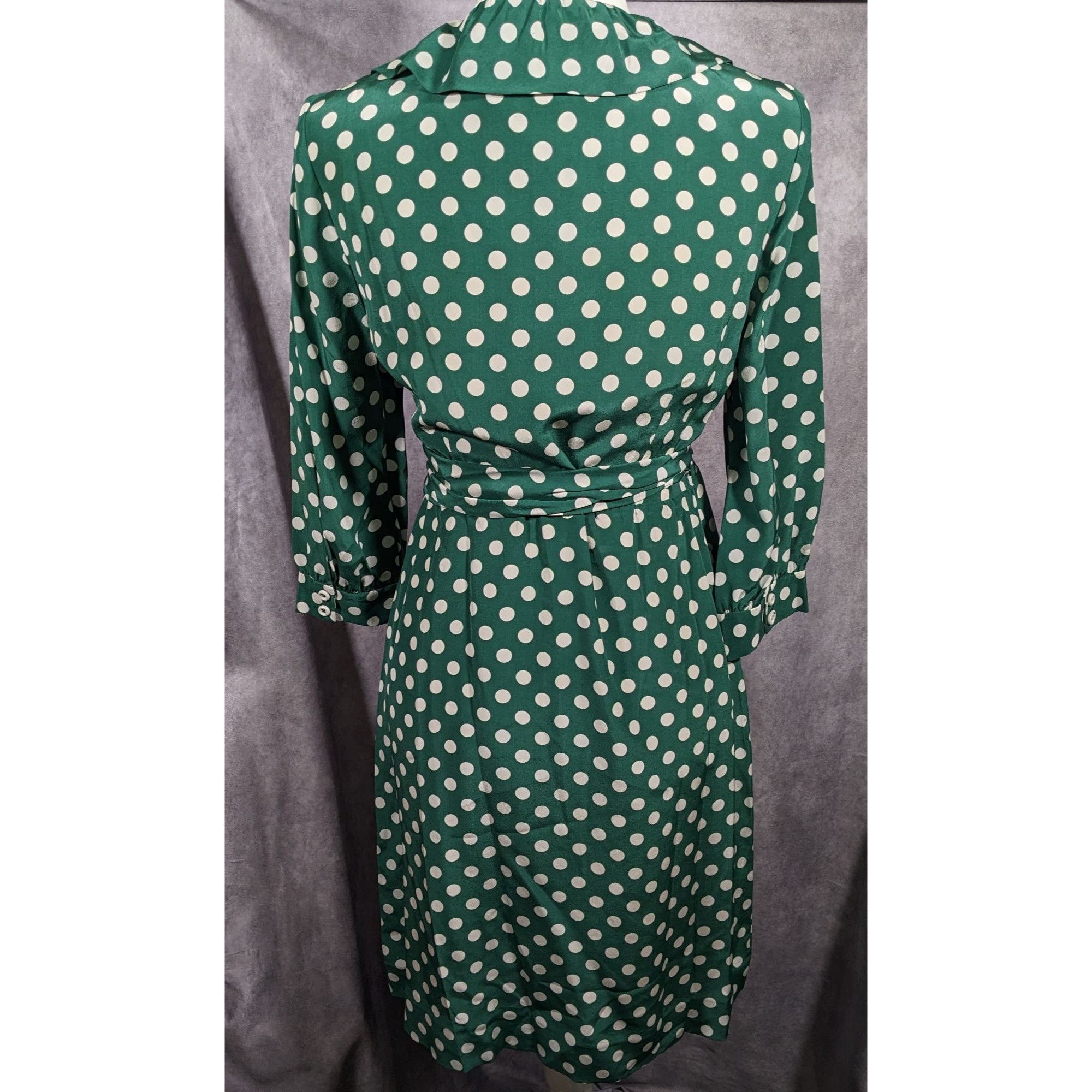 Kate Spade Kate Spade Daniella Silk Green And White Polka Dot Wrap Dre Size M / US 6-8 / IT 42-44 - 9 Thumbnail