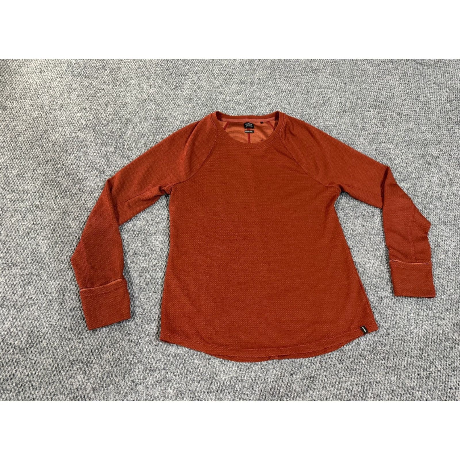 Prana Prana Shirt Womens M Red Long Sleeve Thermal Knit Casual Outdoor Centered Floral Button Knit Cotton Machine Washable Mens? Size M / US 6-8 / IT 42-44 - 2 Thumbnail