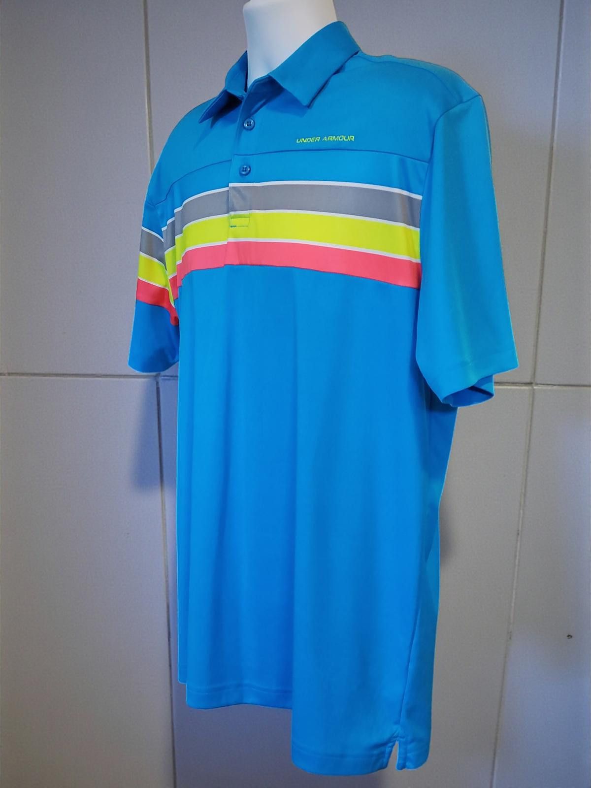 Under Armour Under Armour Men's Golf Polo Shirt Blue Multi-Stripe Size XL Size US XL / EU 56 / 4 - 4 Thumbnail