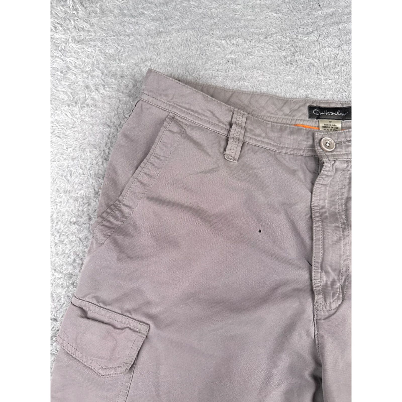 Quiksilver Quiksilver Shorts Adult 32 Gray Cargo Ripstop Zipper Pockets Beach Skate Mens Size US 32 / EU 48 - 4 Thumbnail