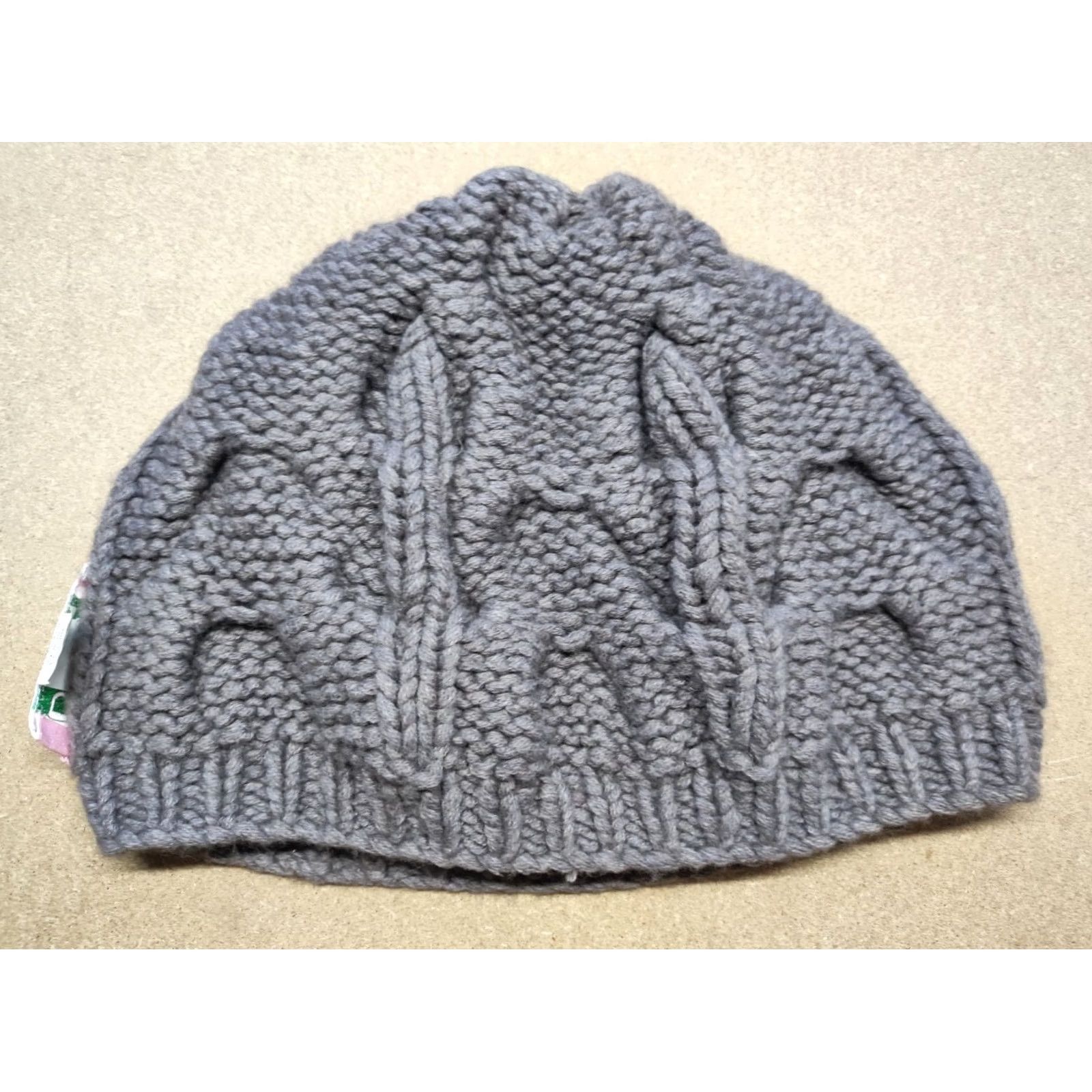Vintage DTLM Don't Label Me Gray Beanie Hat Womens One Size Wool Cashmere Crochet Ladies Beanie Women Wool Blend Fall Winter Knit Hat Mens Womens Size ONE SIZE - 2 Thumbnail