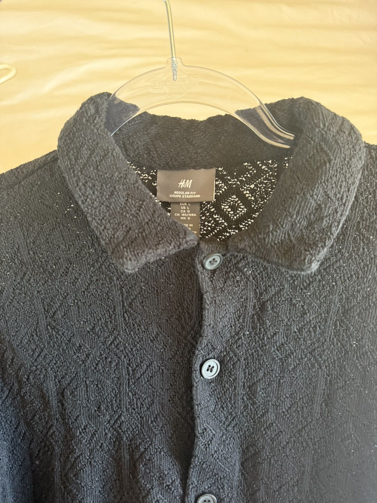 H&M H&M Black Crochet Button-Up Shirt Size US L / EU 52-54 / 3 - 3 Thumbnail