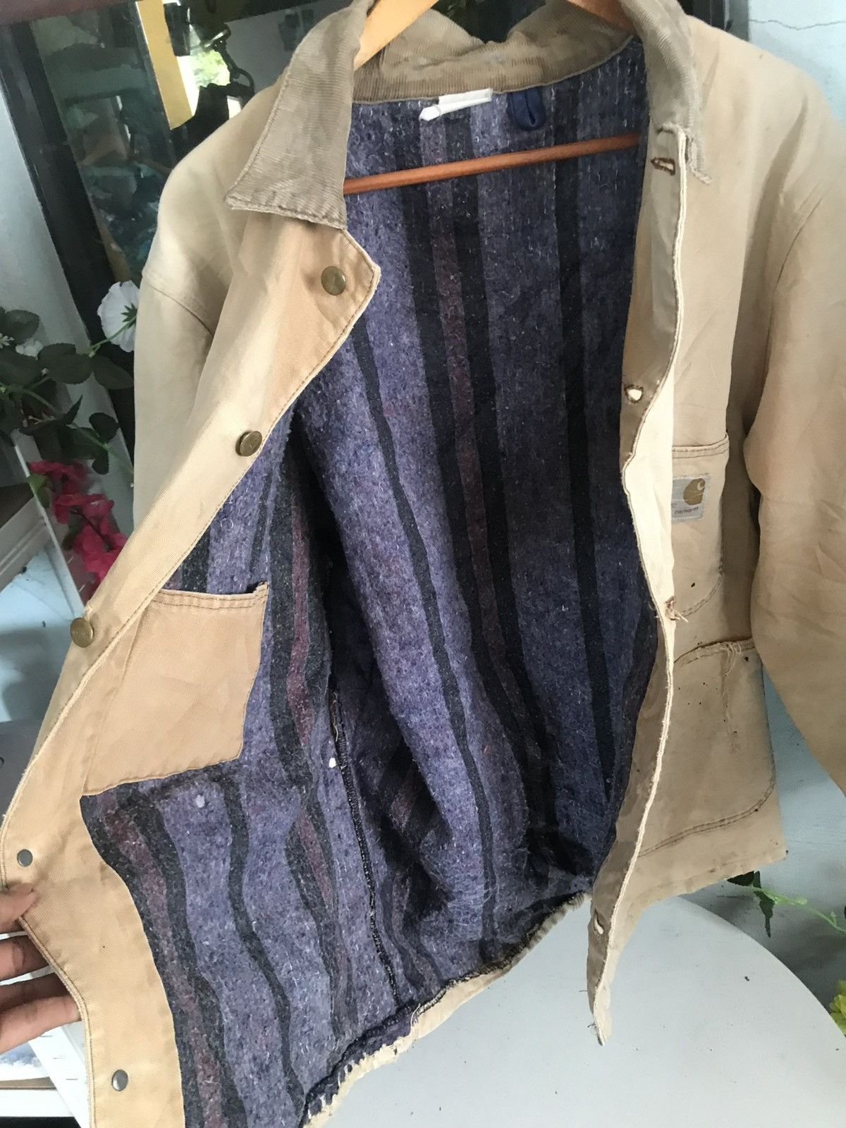Carhartt × Vintage 80s Carhartt Distress Jacket Nice design Size US L / EU 52-54 / 3 - 3 Thumbnail