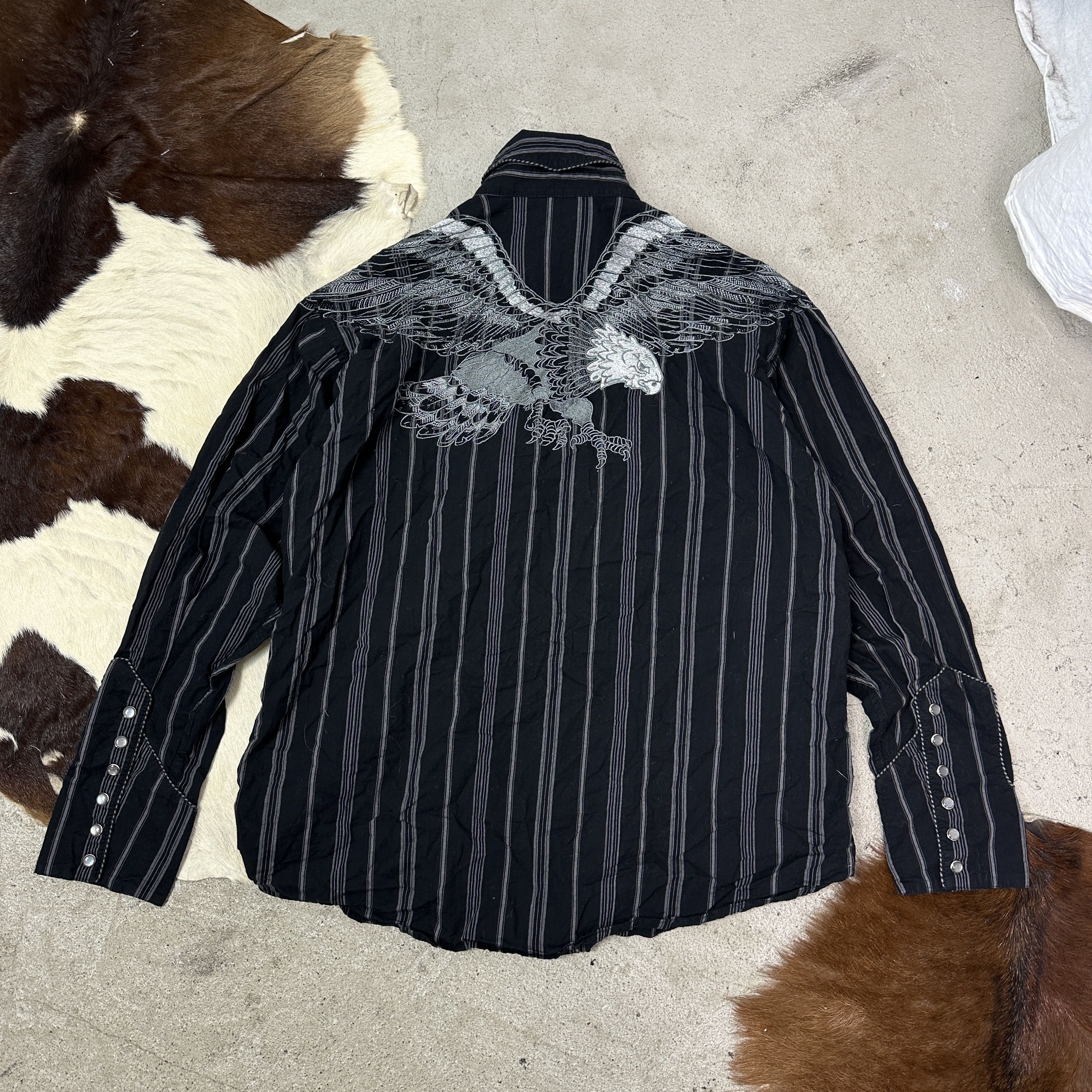 Vintage Vintage Striped Western Snap Buttons Cowboy Styled Shirt Y2K Size US XL / EU 56 / 4 - 5 Thumbnail