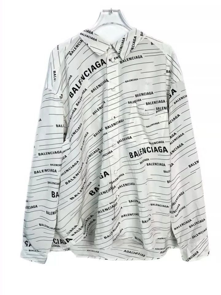 Balenciaga White Long Sleeve Shirt with Logos - dmc