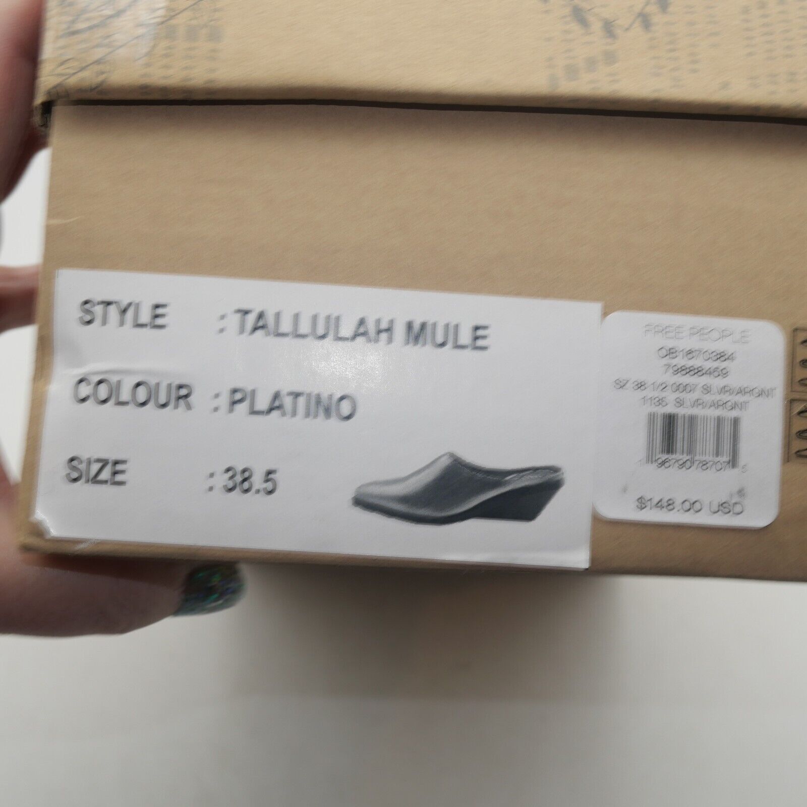 Free People NEW Free People Tallulah Mules Shoes Western Wedge Platino Size US 8.5 / IT 38.5 - 11 Thumbnail