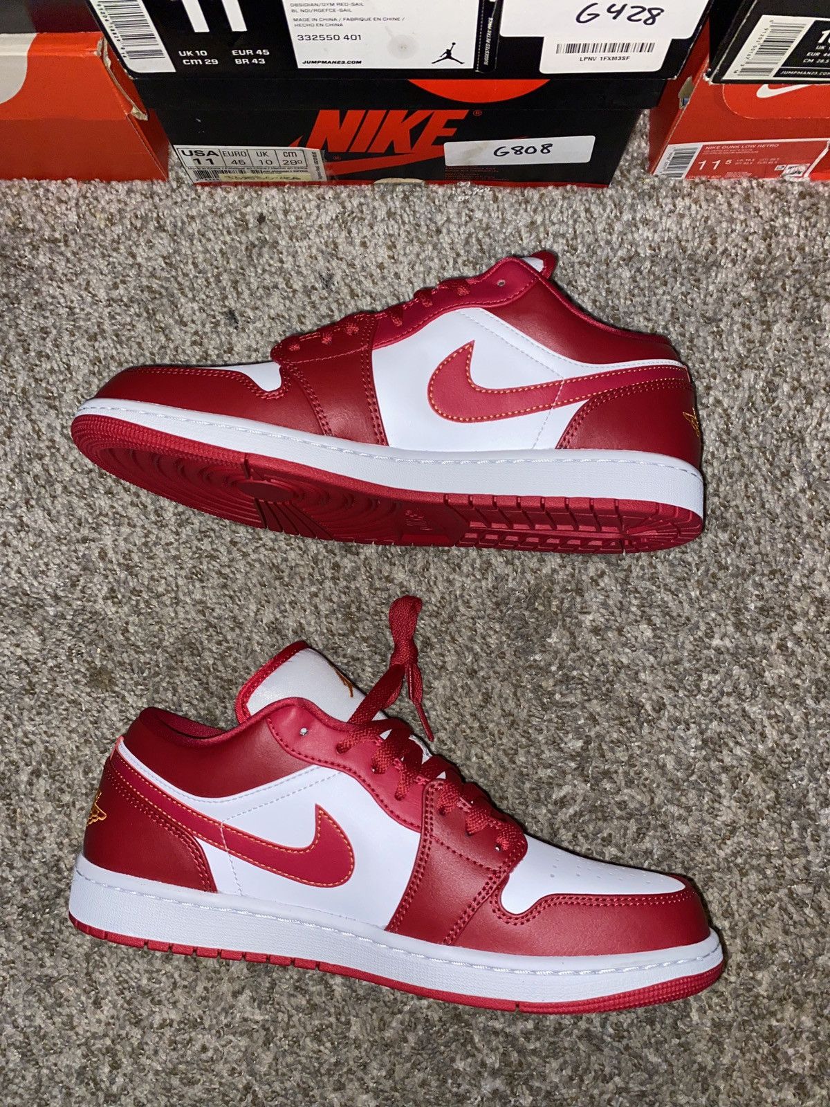 Jordan Brand × Nike “Brand New Size 10.5 Jordan 1 Low Cardinal Red” Size US 10.5 / EU 43-44 - 2 Thumbnail