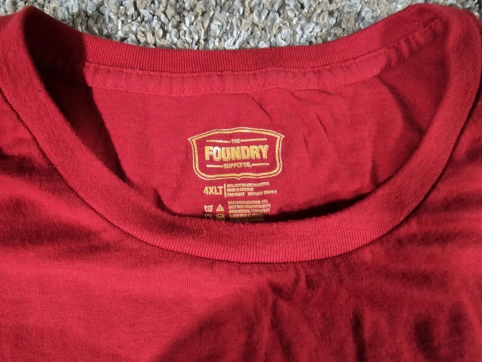 Designer The Foundry Supply Co. Men's Red Short Sleeve T-Shirt 4XLT Size US XXL / EU 58 / 5 - 2 Thumbnail
