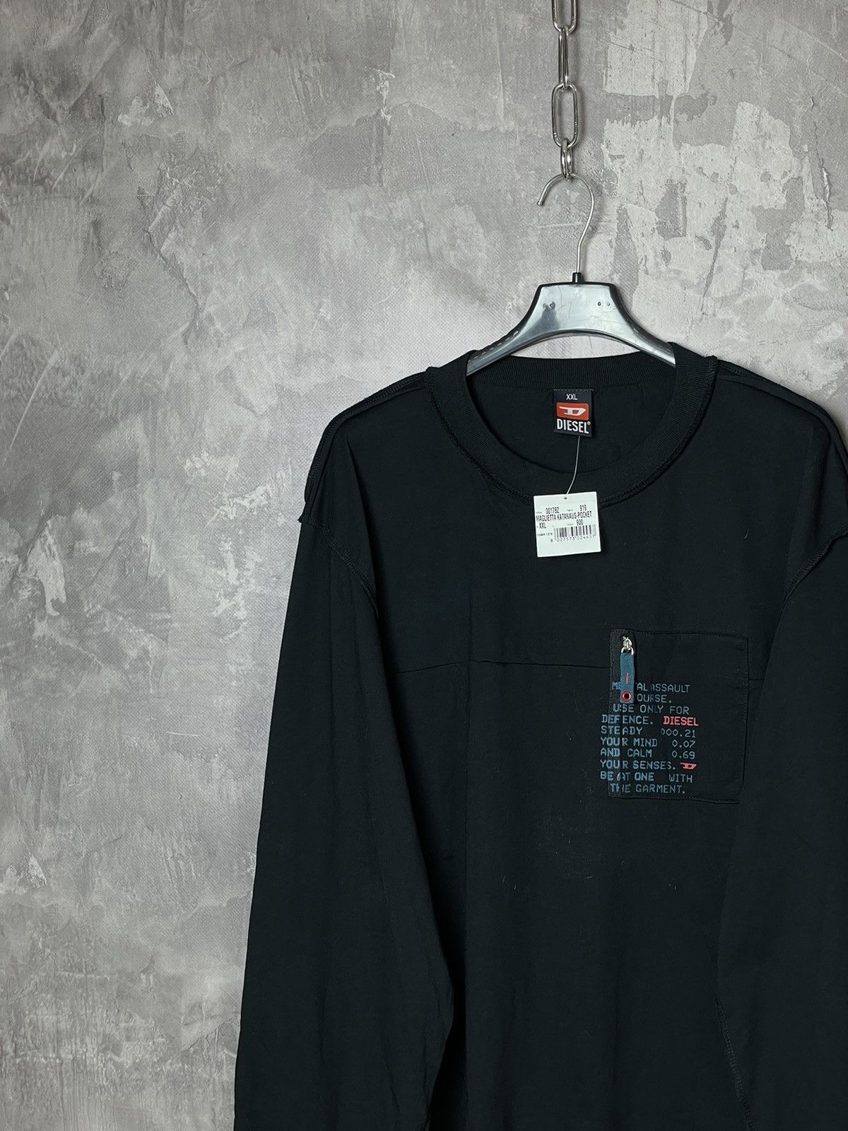 Diesel × Vintage DIESEL PHYSICAL ORANGE LOGO LONG SLEEVE SWEATSHIRT Size US XXL / EU 58 / 5 - 3 Thumbnail