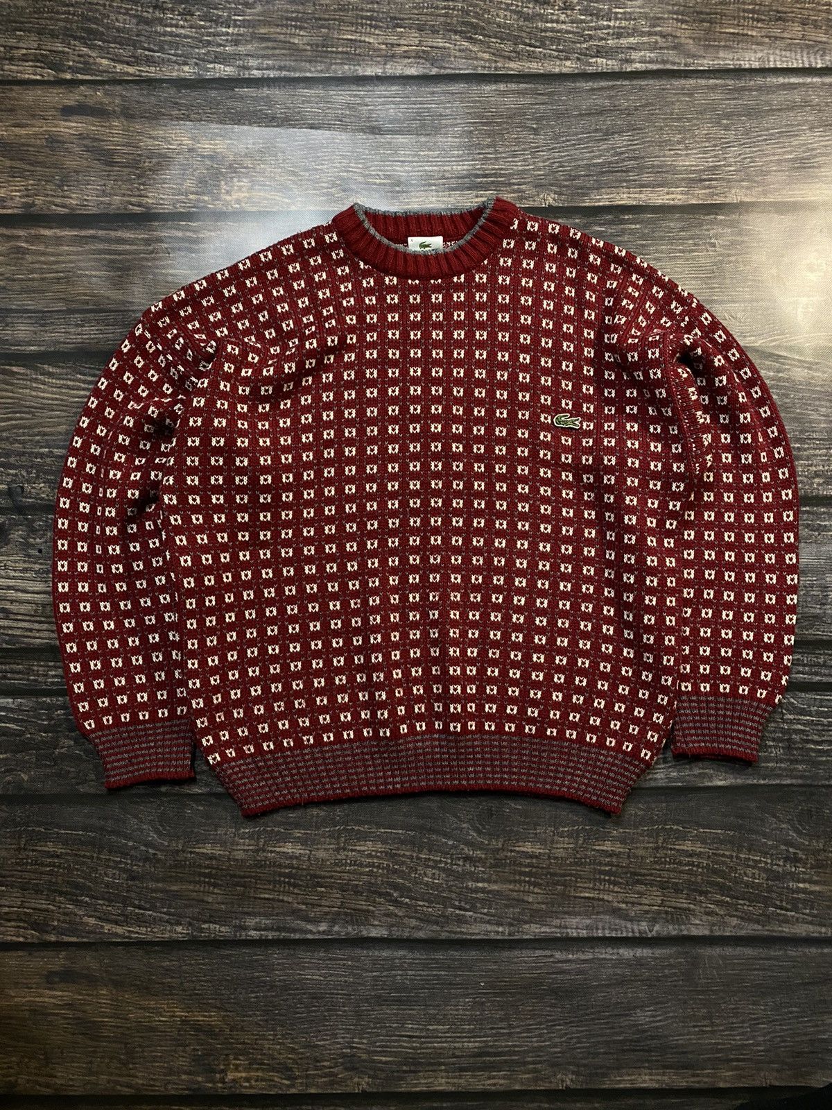Lacoste × Vintage 🔥Lacoste knitted oversized vintage sweater Size US L / EU 52-54 / 3 - 1 Thumbnail