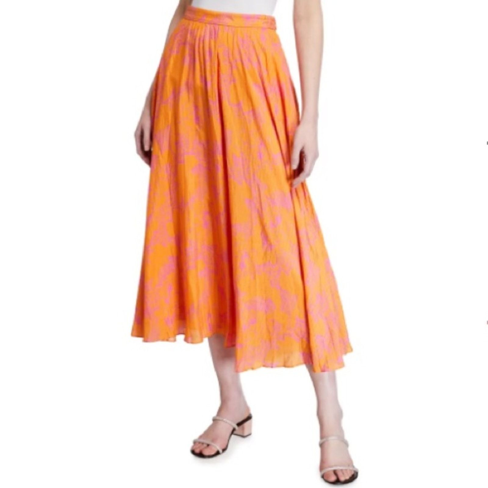 Tanya Taylor Tanya Taylor Jeana Floral Pleated Midi Skirt Sz 12 Size 34" / US 12 / IT 48 - 1 Thumbnail