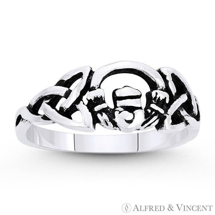 Other Irish Claddagh Heart & Triquetra Charm Ring Sterling Silver Size ONE SIZE - 1 Preview