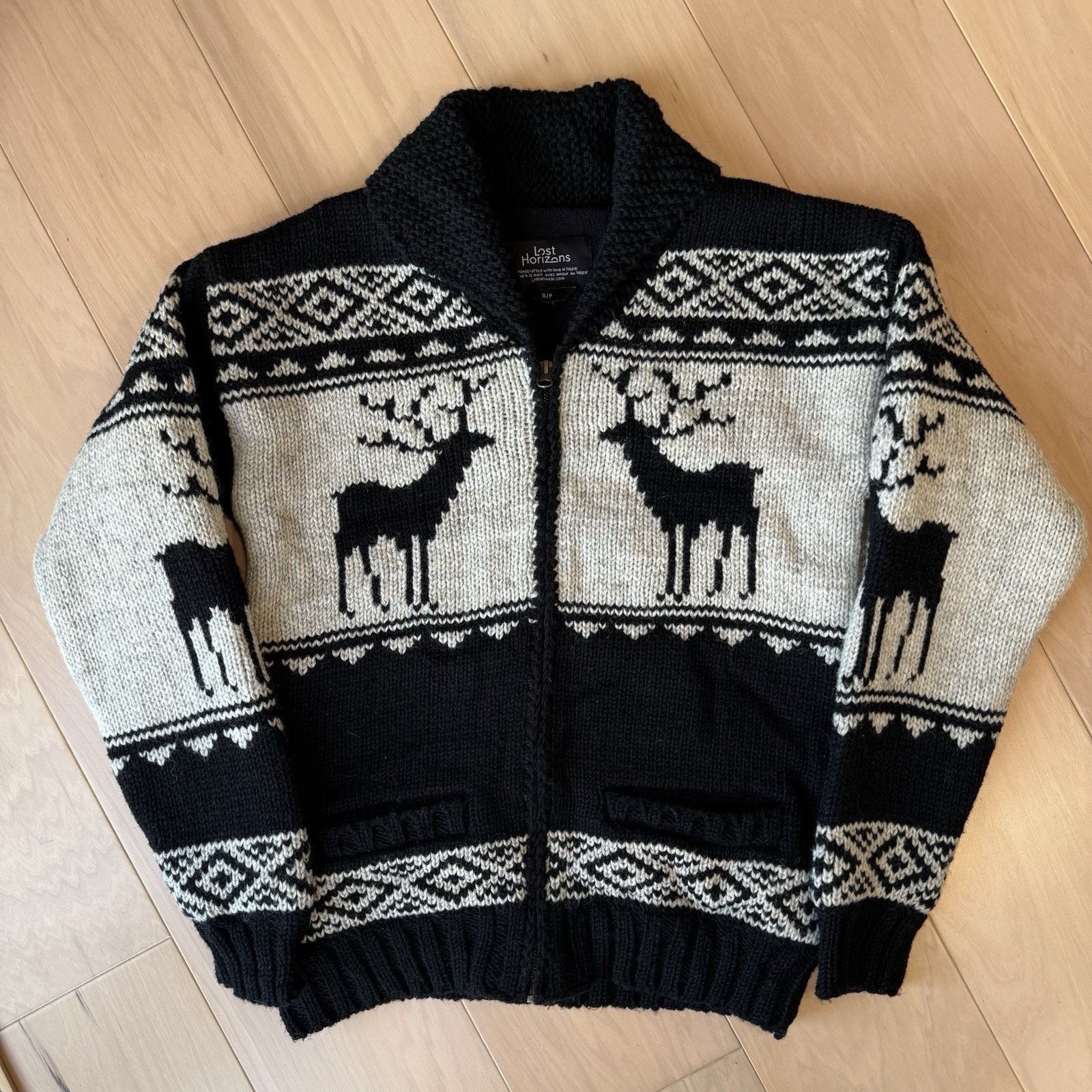 Other Lost Horizons Sweater Small Multicolor Wool Cowichan Deer Size US S / EU 44-46 / 1 - 2 Thumbnail
