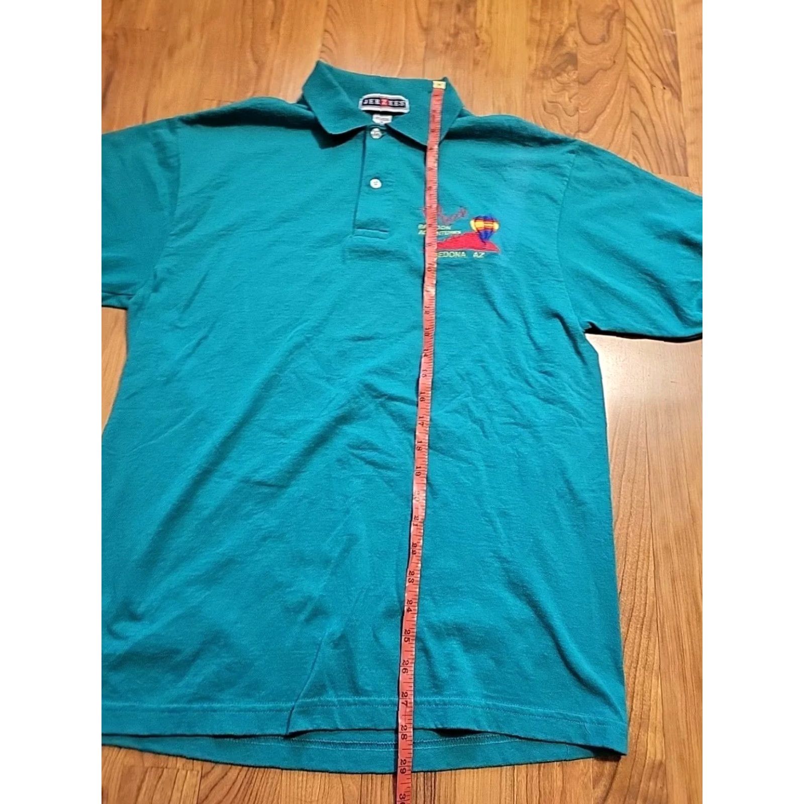 Jerzees VINTAGE Jerzees Polo Men M Green Embroidered Logo Rock Balloon Adventures Polo Shirt Size US M / EU 48-50 / 2 - 4 Thumbnail