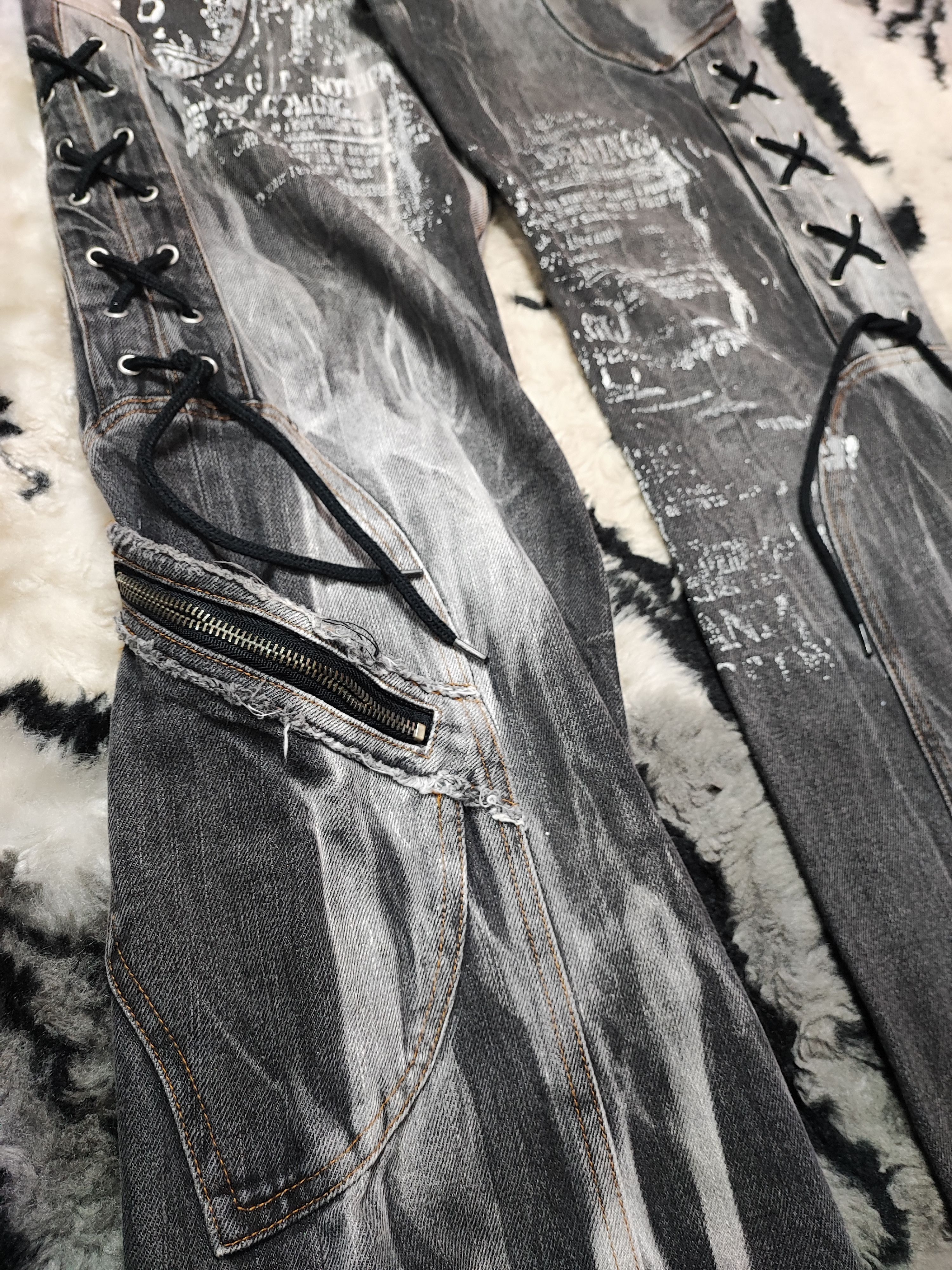 Undercover Berning Sho Bondage Punk Laced Denim Flares Size US 30 / EU 46 - 5 Thumbnail