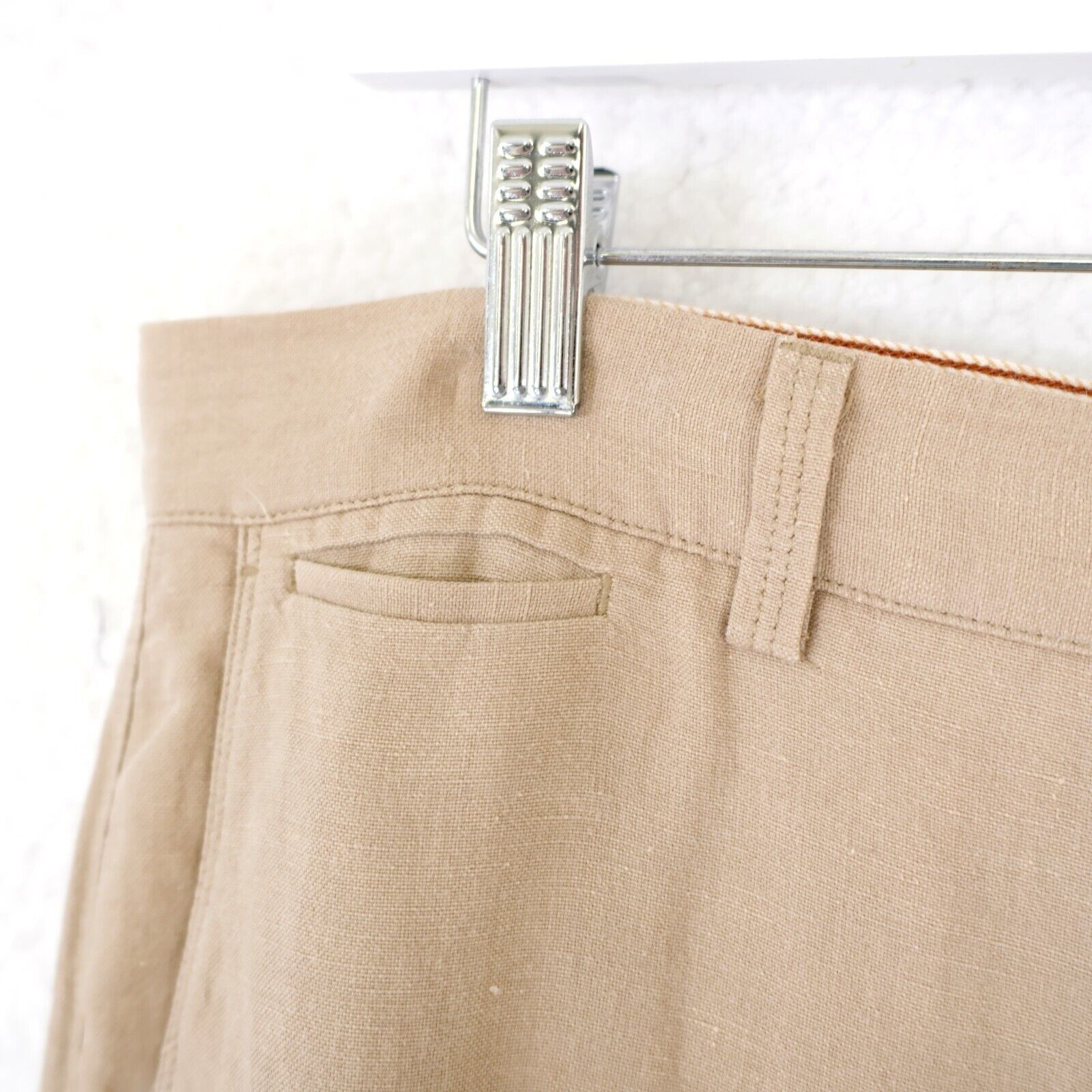 Tommy Bahama Tommy Bahama Linen Silk Tan 35/31 Flat Front Mid Rise Dress Size 34R - 3 Thumbnail