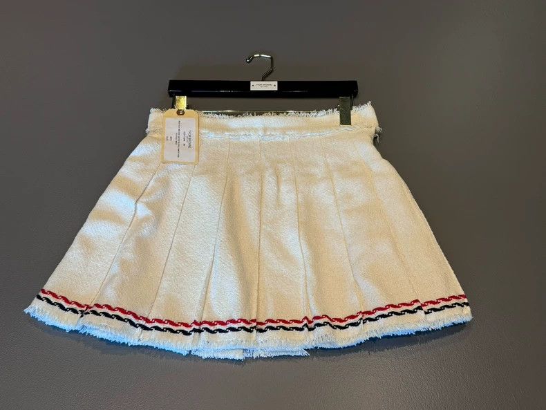 Thom Browne Thom Browne White frilled pleated skirt Size 28" / US 6 / IT 42 - 1 Thumbnail