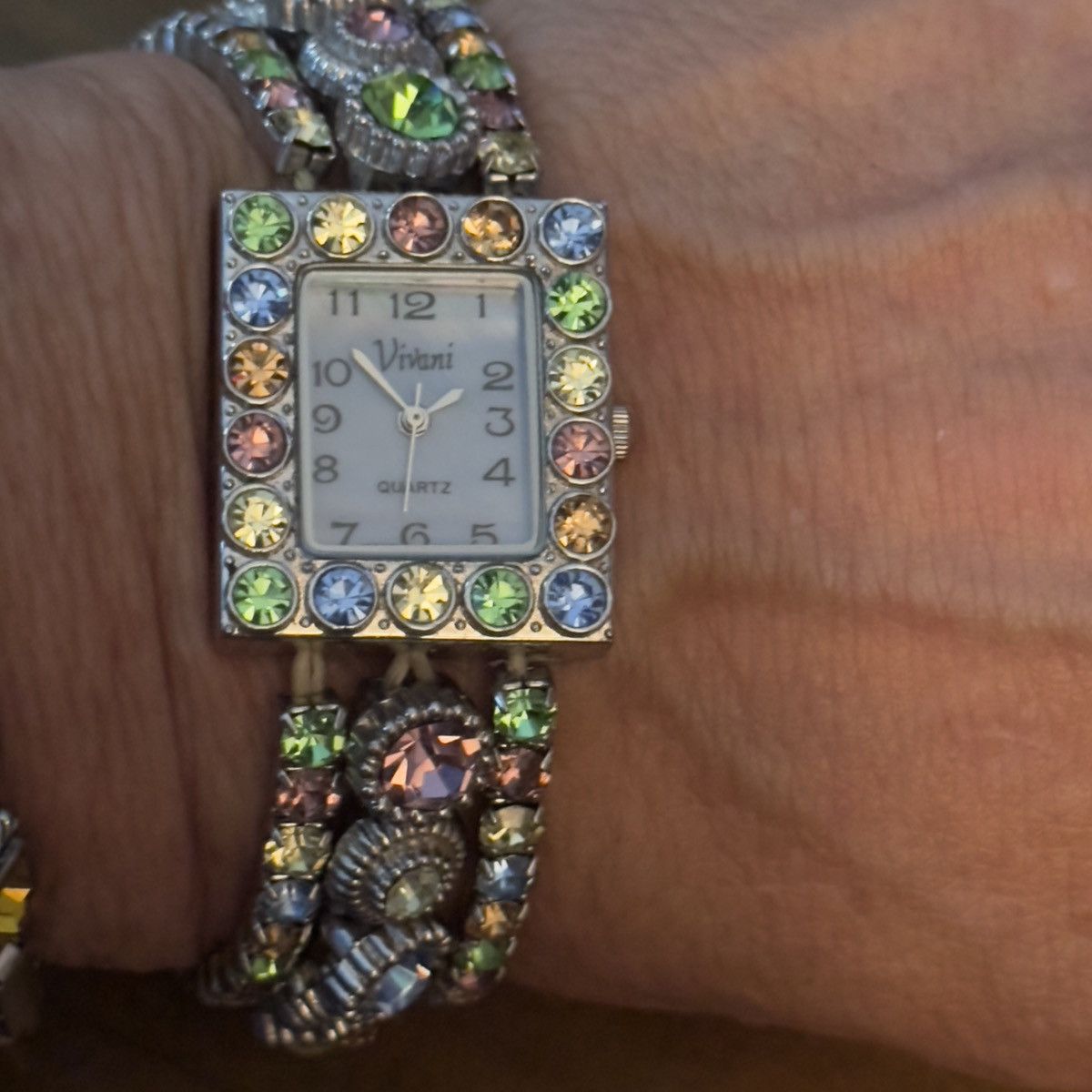 Other Vivani silver tone multi strand multicolor rhinestone watch Size ONE SIZE - 3 Thumbnail