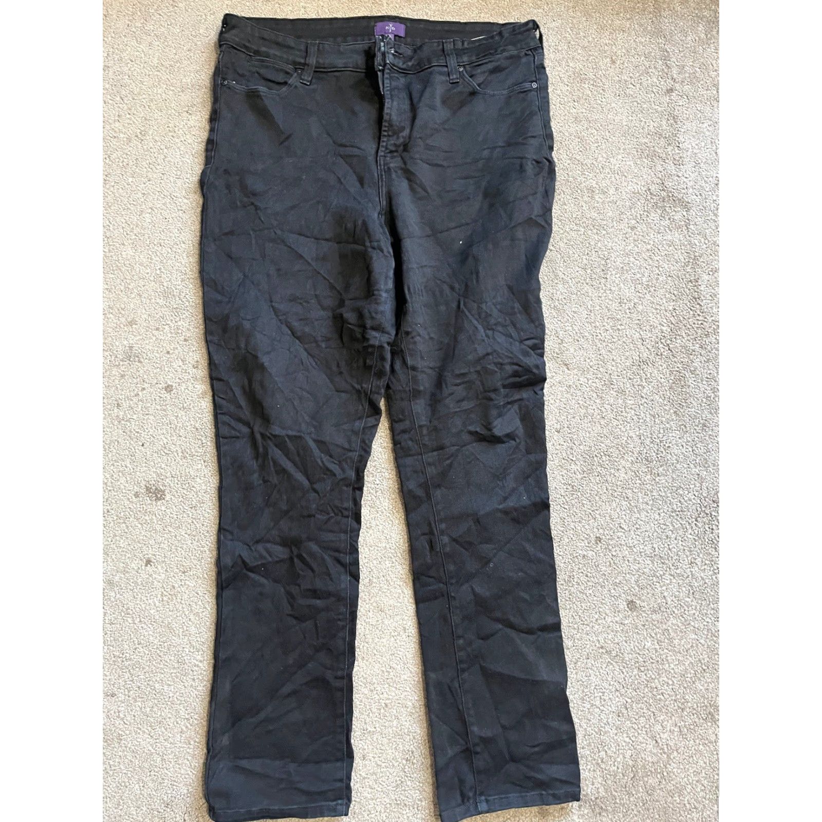 NYDJ NYDJ Black Straight Jeans 16 Mid Rise Straight Leg Womens Denim Size 38" / US 16 / IT 52 - 2 Thumbnail