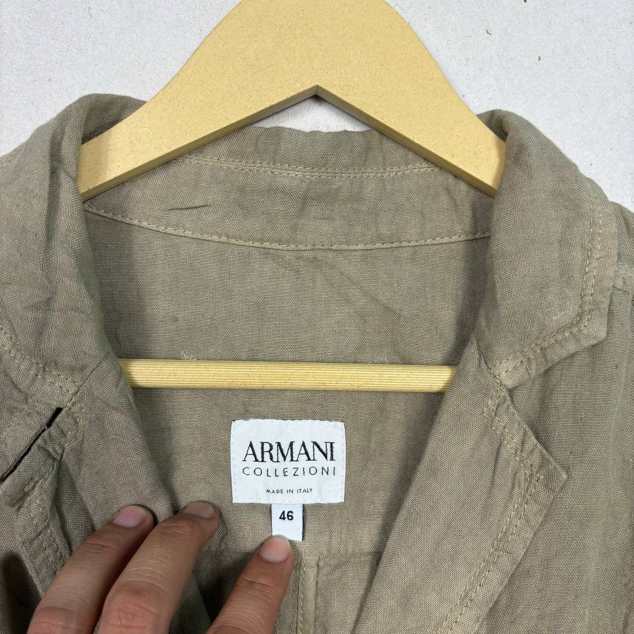 Armani Armani Collezioni 2011 Linen Moto Blazer Jacket 46 Size L / US 10 / IT 46 - 6 Thumbnail