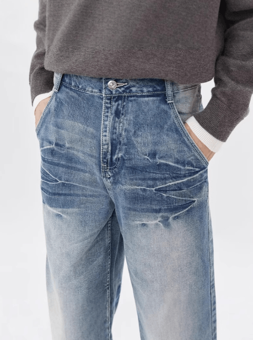 Japanese Brand × Jean American retro washed lightning pattern trendy jeans Size US 32 / EU 48 - 5 Thumbnail