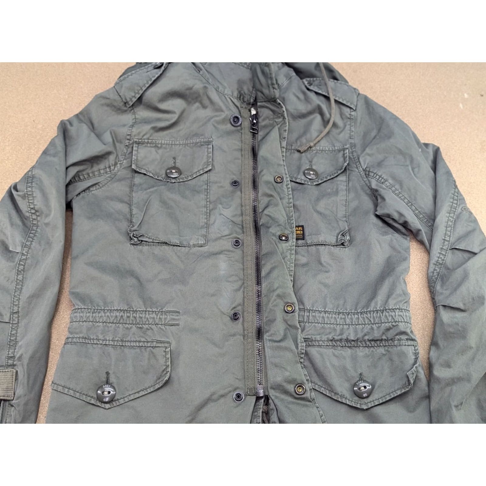G-Star G-STAR Trooper Jacket Mens S Full Zip Green Hooded Small Jacket Size US S / EU 44-46 / 1 - 6 Thumbnail