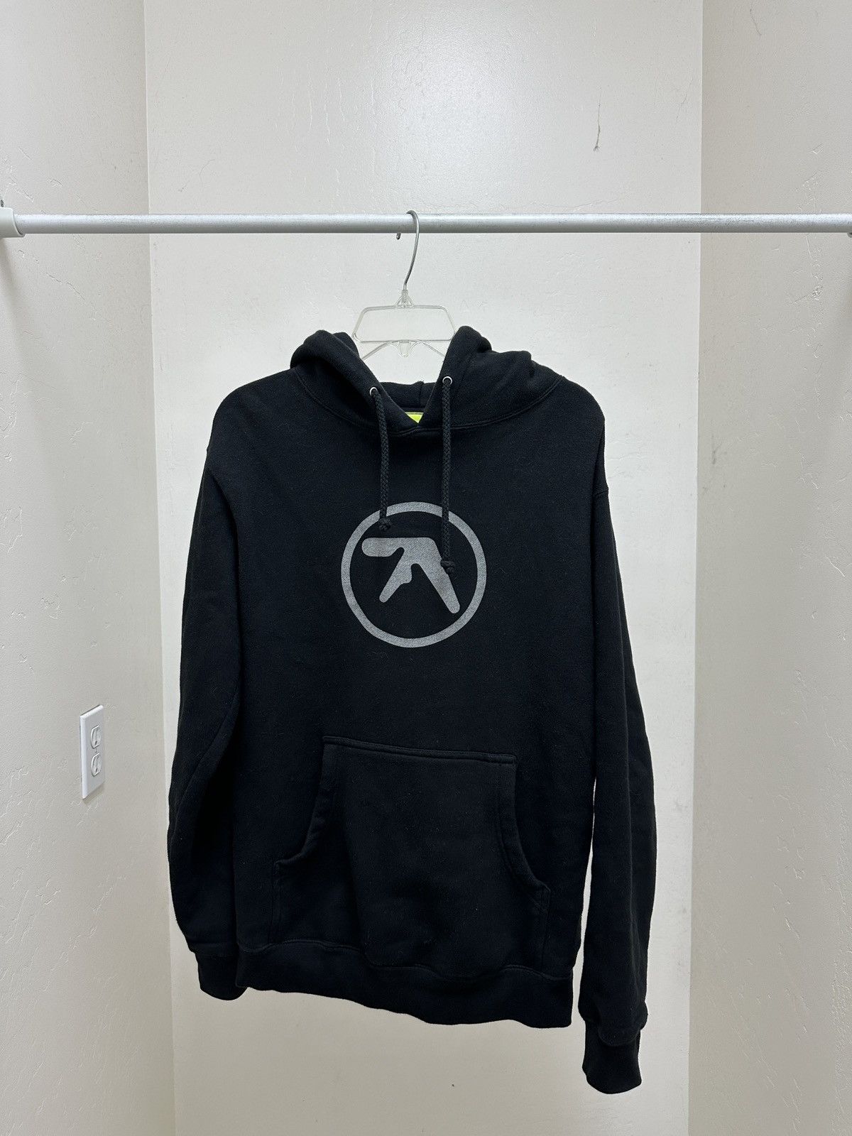 Image of Band Tees x Rap Tees Aphex Twin 3M Logo Hoodie in Black, Men's (Size Small)