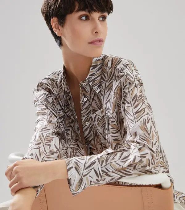 Brunello Cucinelli o1y0725 Silk Shirt in Multicolor Size L / US 10 / IT 46 - 4 Thumbnail