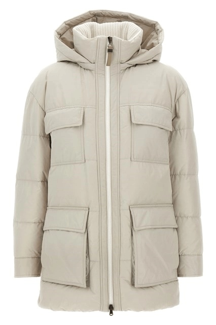 Brunello Cucinelli BRUNELLO CUCINELLI Dove Gray Down Jacket New & Authentic Size S / US 4 / IT 40 - 1 Thumbnail