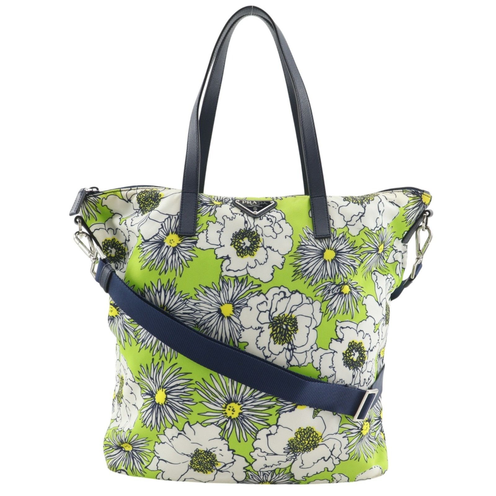 Prada Prada Prada Flower Nylon 2way Tote Bag Textile Tote Bag DUTY FREE for USA Size ONE SIZE - 1 Thumbnail