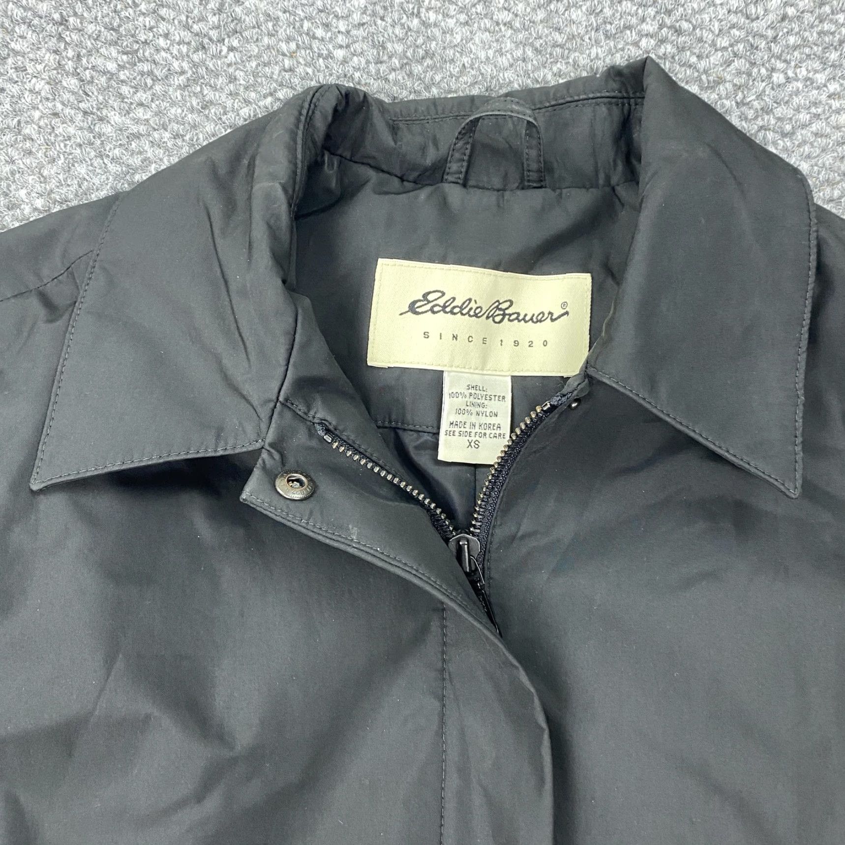 Eddie Bauer VINTAGE Eddie Bauer Coat Womens XS Black Belted Long Trench Nylon Lined Lightweight Size XS / US 0-2 / IT 36-38 - 2 Thumbnail