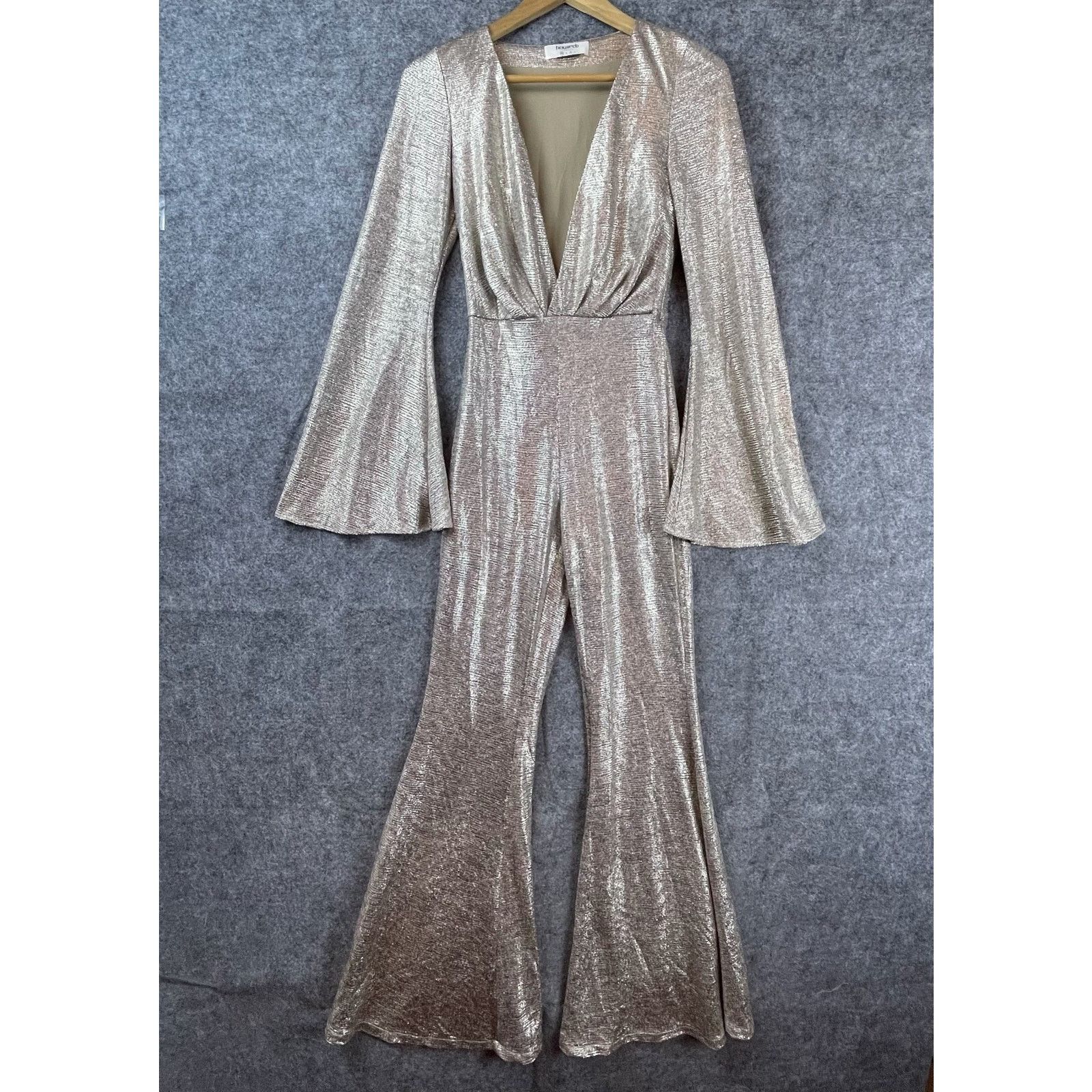 House of CB House of CB Jumpsuit Womens XS Catrin Gold Glamorous Shimmer Size 25" / US 0 / IT 36 - 2 Thumbnail