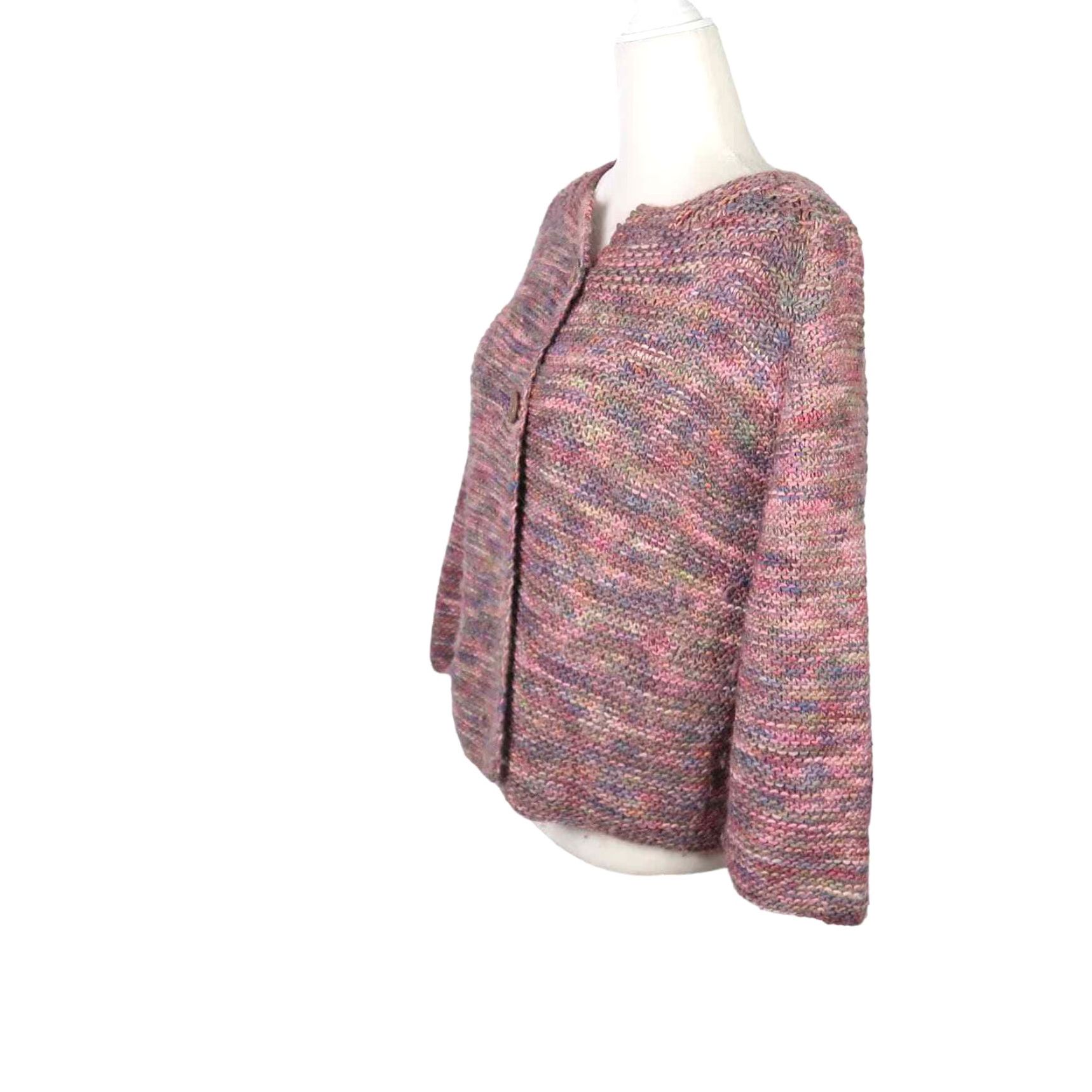 Vintage VINTAGE 80s Cardigan Sweater Women's L Purple Mauve Pink Marled Knit Size L / US 10 / IT 46 - 3 Thumbnail