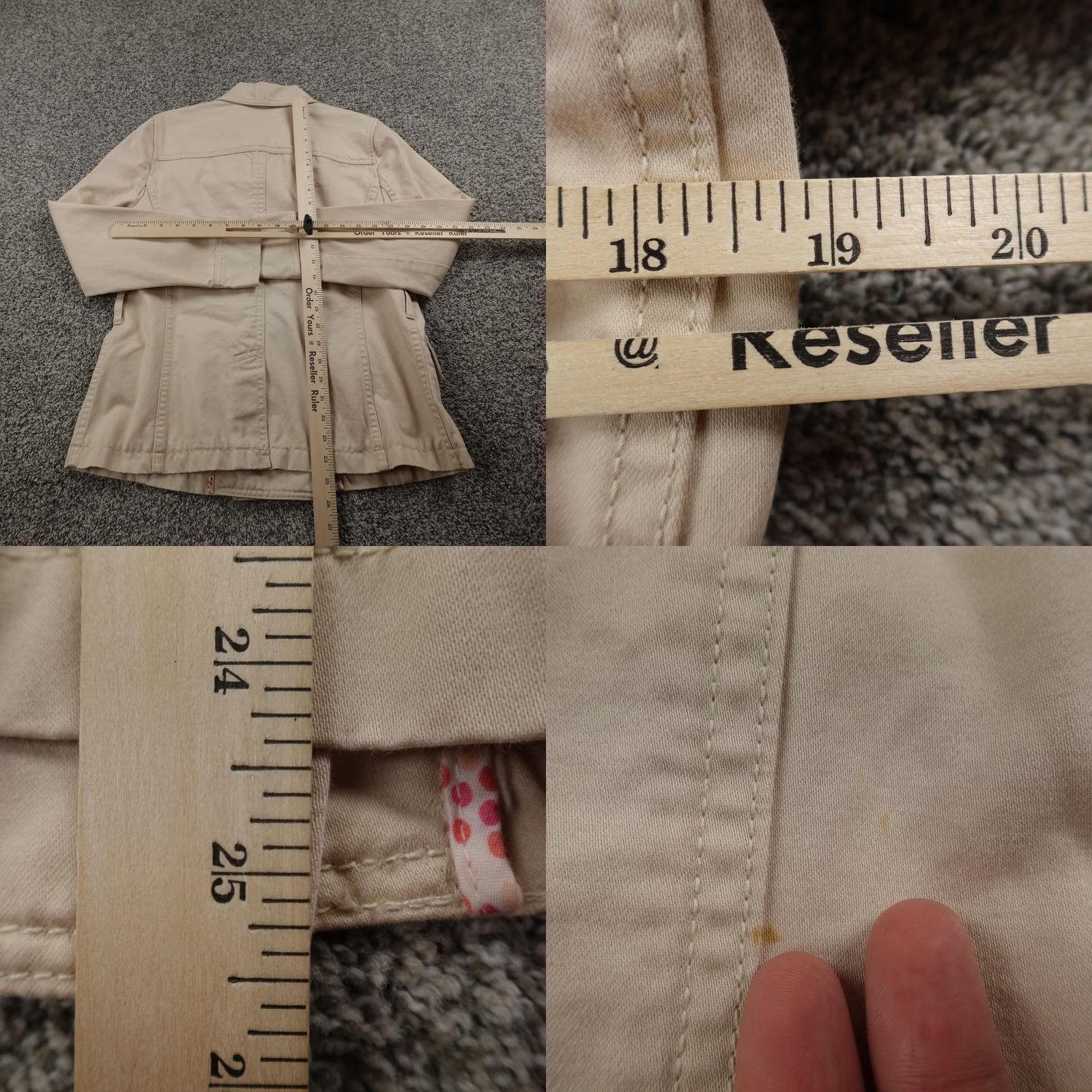 Gap Gap Jacket Womens M Beige Brown Twill Double Breasted Pea Coat Button Front Top Size M / US 6-8 / IT 42-44 - 8 Thumbnail