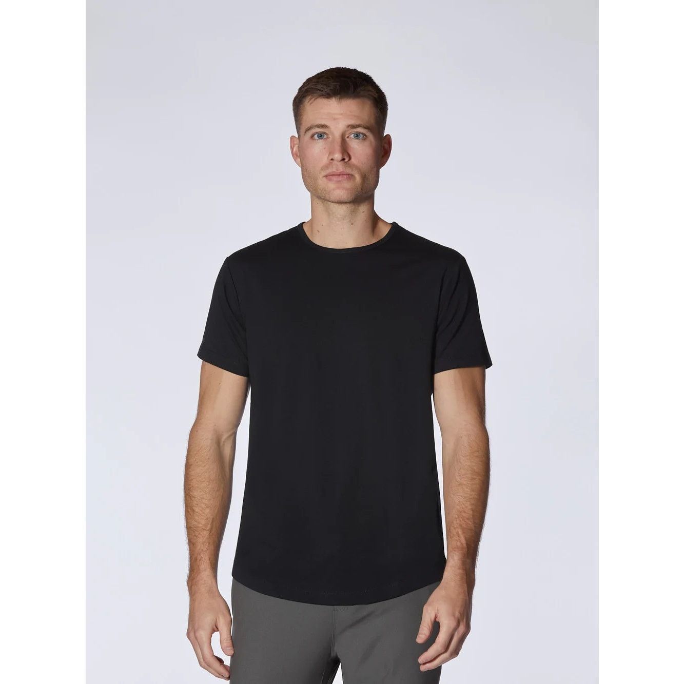 Other Cuts Clothing Men's Curve Hem Crew Neck Tee T-Shirt - Black Size US XL / EU 56 / 4 - 4 Thumbnail