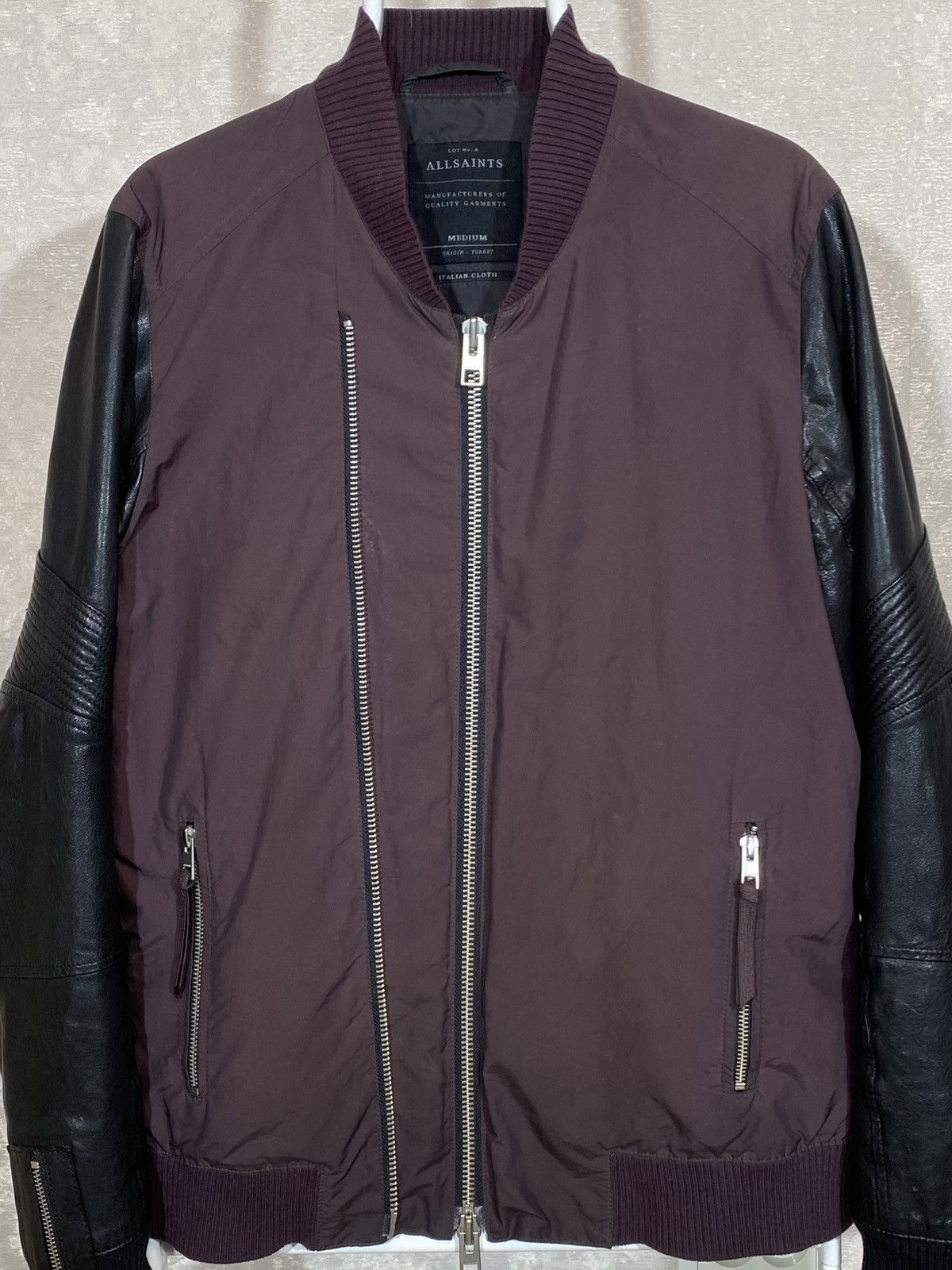 Allsaints × Diesel Allsaints Men Bomber Leather Jacket Size US M / EU 48-50 / 2 - 2 Thumbnail
