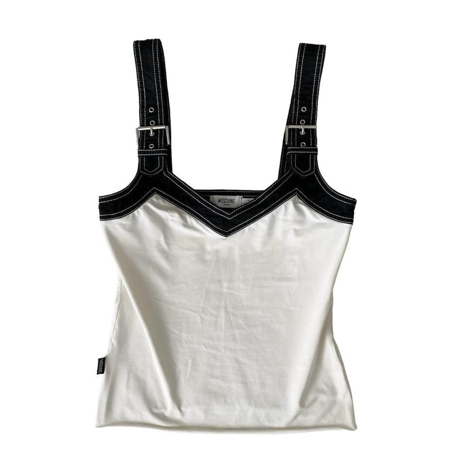 Moschino Iconic Moschino Jeans tank top with buckles. Made in Italy Size S / US 4 / IT 40 - 1 Thumbnail