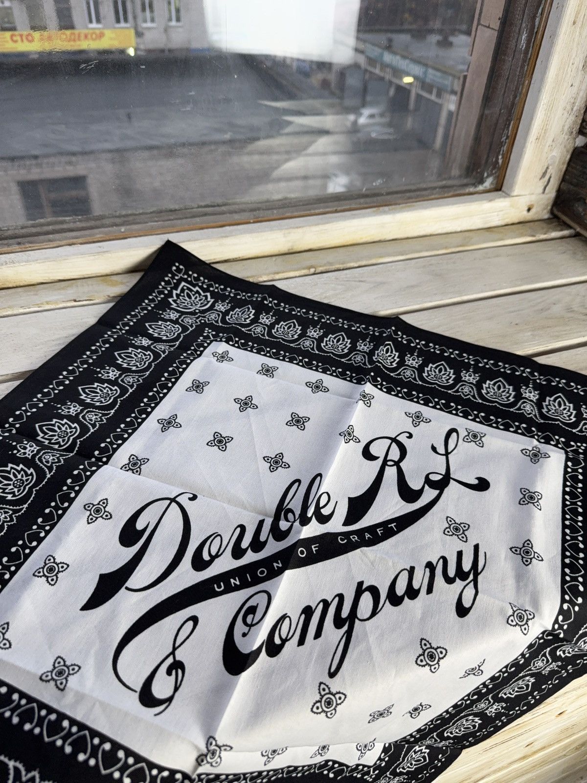 Polo Ralph Lauren Vintage 00s Double RL & Co Cotton Black White Bandana Scarf Size ONE SIZE - 2 Thumbnail