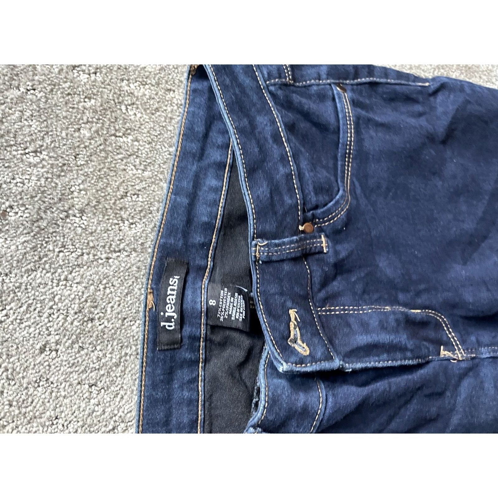 Vintage Womens D.Jeans Skinny Jeans 8 Mid Rise Stretch Cotton Blend Blue Solid Denim Size 30" / US 8 / IT 44 - 5 Thumbnail