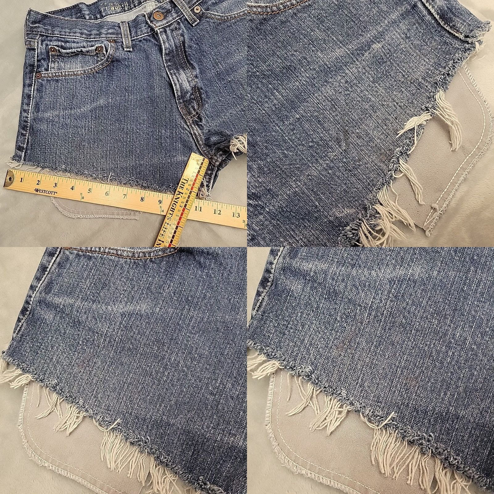 Dickies VINTAGE Dickies Shorts Womens 32 Cut-Off Denim Jorts Daisy Booty Mini Blue 90s American Retro USA Womens Shorts 32 Beige? Size 24" / US 00 / IT 34 - 8 Thumbnail
