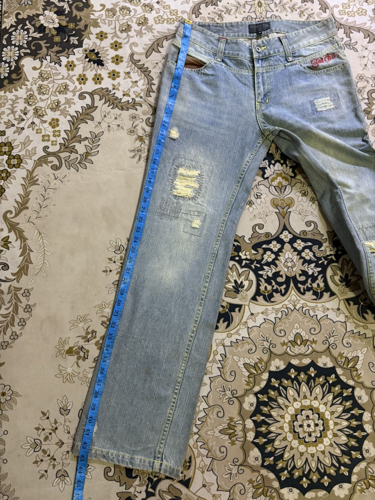 Gotcha × Vintage Vintage Japanese Brand Gotcha Back Side Leather Pocket Denim Size US 31 - 20 Thumbnail