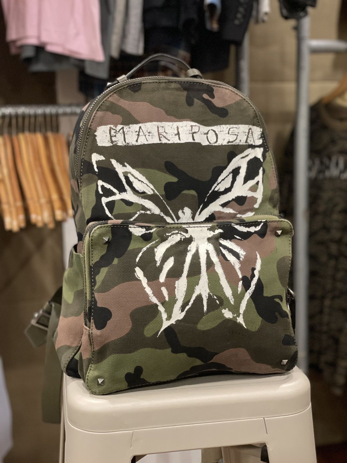 Valentino Mariposa Printed Camouflage Backpack Size ONE SIZE - 1 Thumbnail