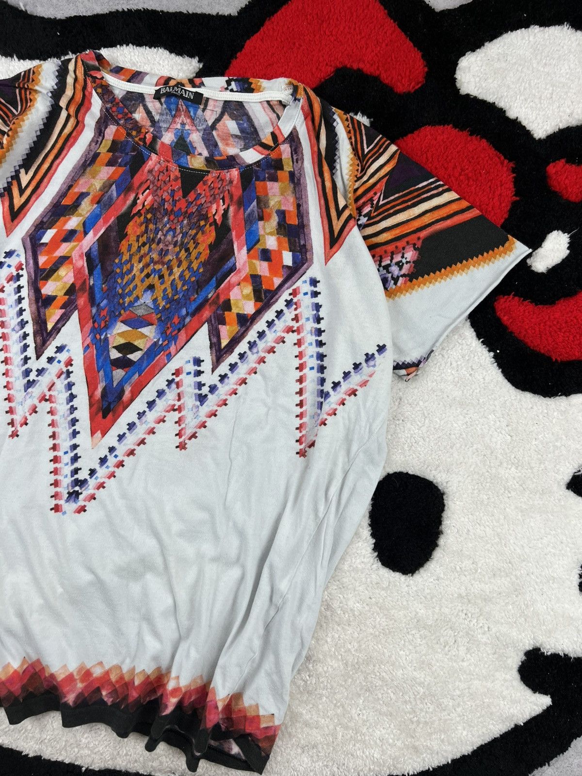 Balmain Balmain Vintage Multicoloured Rare Print Y2K Tee Shirt Size US M / EU 48-50 / 2 - 3 Thumbnail