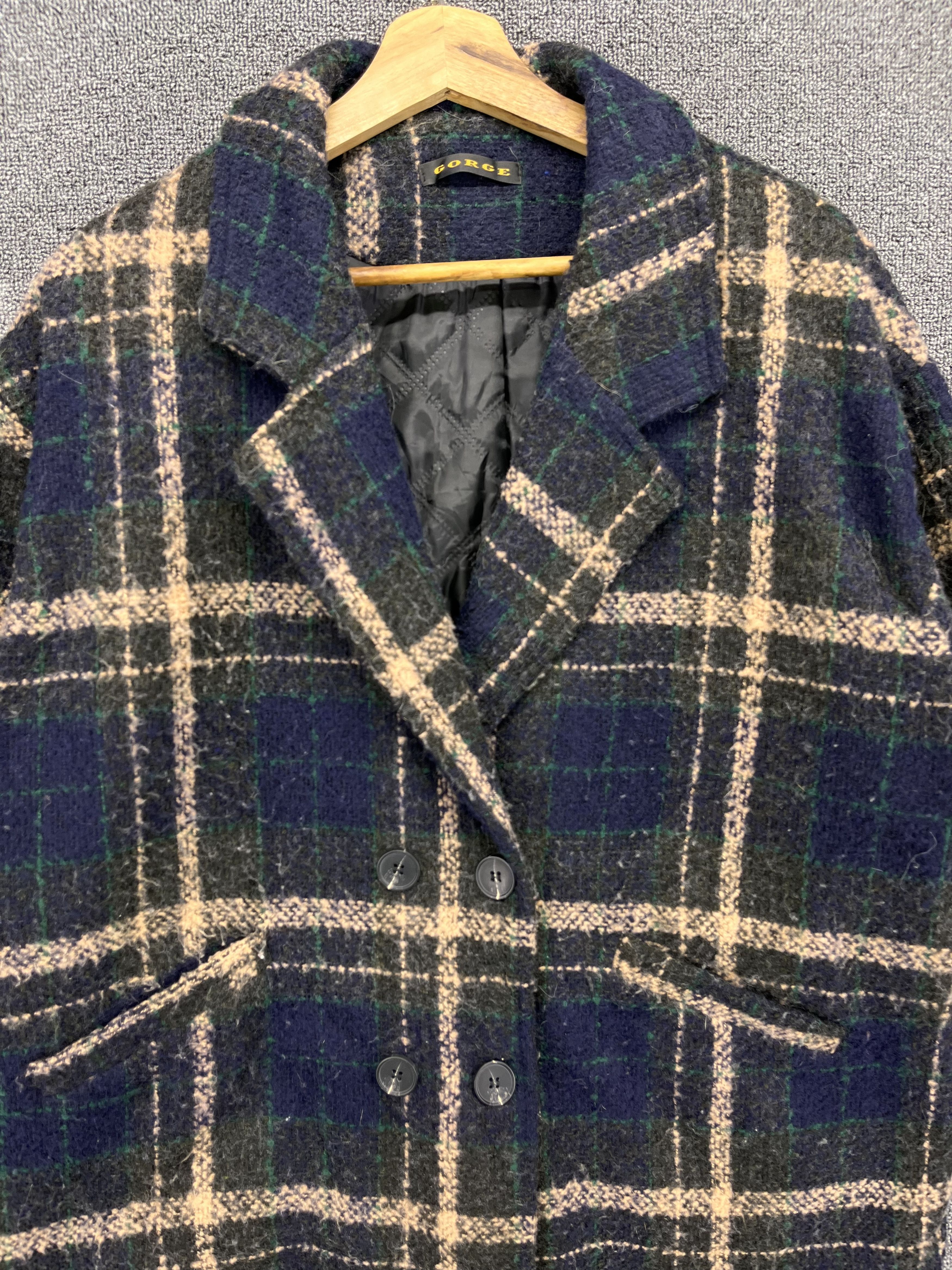 George Vintage George Shadow Plaid Button Up Jacket Size M / US 6-8 / IT 42-44 - 5 Thumbnail