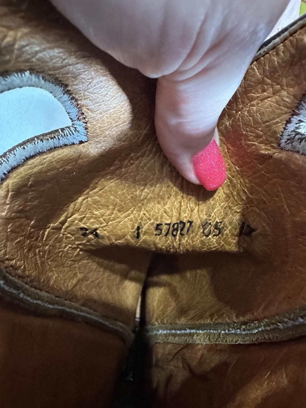 Designer Brown Leather Cowboy Boots with Intricate Embroidery Size US 7.5 / IT 37.5 - 4 Thumbnail