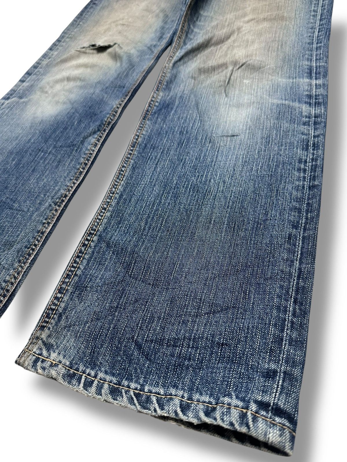 Edwin Edwin 503 Premium Straight Leg Japan Jeans Distressed Faded Size US 33 - 17 Thumbnail