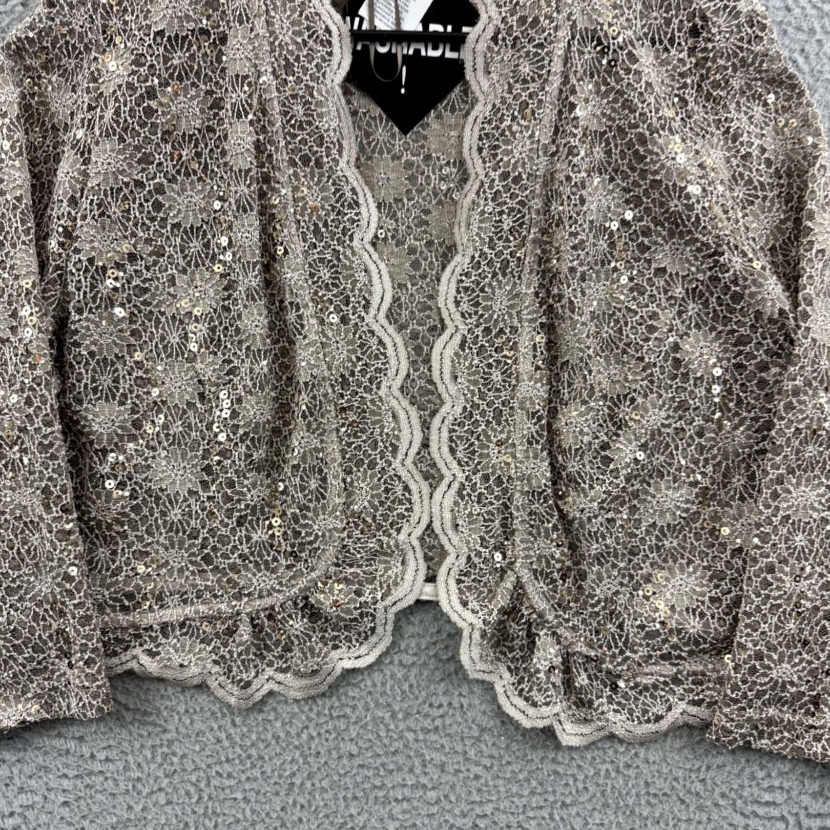 Vintage VINTAGE R&M Richards Jacket Womens XL Sequin Lace Bolero Shrug 80s Elegant NWT Size XL / US 12-14 / IT 48-50 - 2 Thumbnail