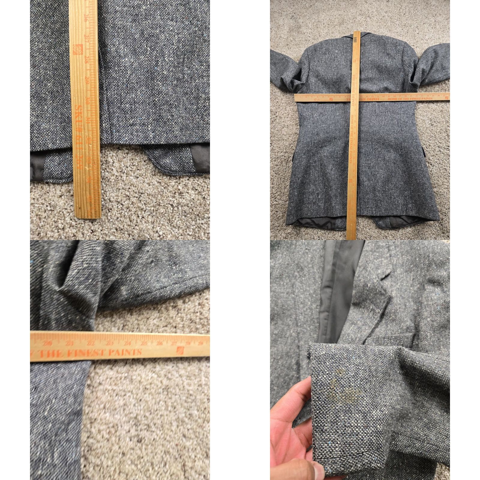 Stafford Stafford Mens 42L Gray British Tweed Wool Sport Coat 2 Button Notch Lapel Long Jacket Single-Breasted Casual Mens Size US XS / EU 42 / 0 - 8 Thumbnail